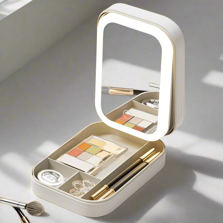 Portable Folding Makeup Mirror Jewellery Box